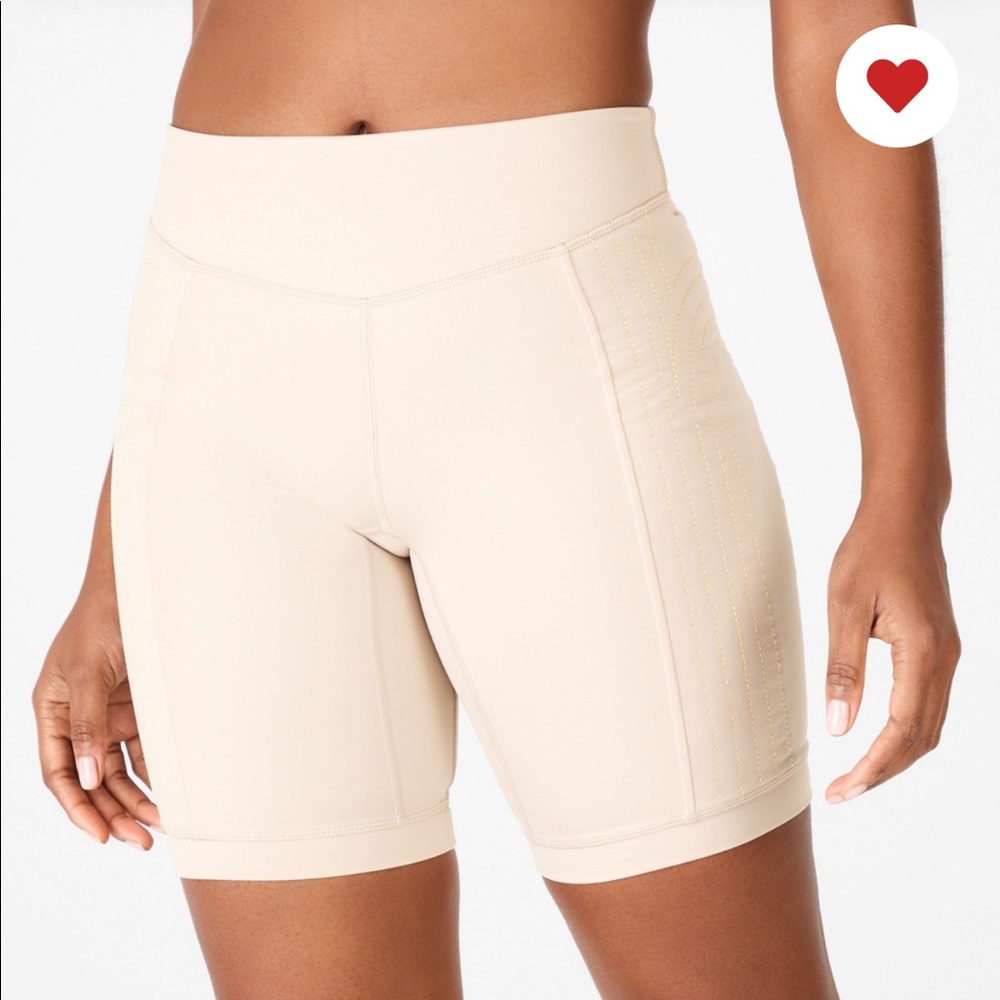 Tan biker shorts